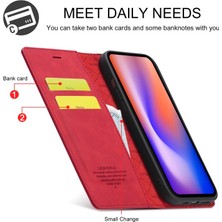 Lc.İmeeke Apple iPhone 13 Mini Için Lc Strong Magnetic Serisi Pu Deri Cüzdan Tasarımlı Telefon Kılıfı - Kırmızı (Yurt Dışından)