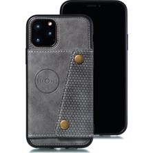 Hello-U Apple iPhone 11 Için Kartlıklı Pu Deri Kaplamalı Tpu Telefon Kılıfı - Gri (Yurt Dışından)