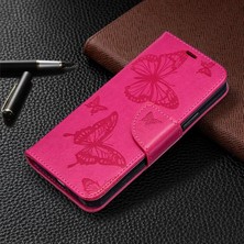 Hello-U Apple iPhone 12 Için  Desenli Cüzdan Tasarımlı Deri Standlı Kılıf - Rose (Yurt Dışından)