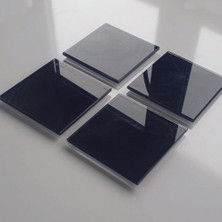Decorita Cam Bardak Altlığı | 4'lü Takım Black Rock | 10cm x 10cm