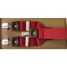 Kemer Sepeti Kırmızı Pantolon Askısı 3 Klipsli
