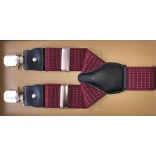 Kemer Sepeti Bordo Noktalı Pantolon Askısı 3 Klipsli