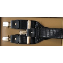 Kemer Sepeti Siyah Noktalı Pantolon Askısı 3 Klipsli