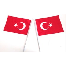 Hd Marketim 2 Adet 20*30 Türk Bayrağı Sopalı Kumaş Okul Öğrenci Kırtasiye 10551