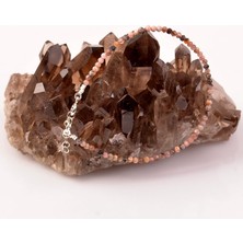 Taş Sandığı Çok Ince Rodokrozit Taşı Gümüş Bileklik - 2,5 mm