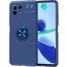 Tekno Grup Xiaomi Mi 11 Lite Kılıf Ultra Korumalı Yüzüklü Manyetik Ravel Silikon + Tam Kaplayan 6d Nano Ekran Koruyucu