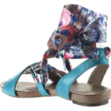 Bueno Shoes Turkuaz Deri 01 WJ1111 Kdn Sndlt