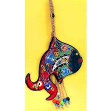 NAZAR Orta Boy Çini Işlemeli Balık Dekoratif Duvar Balkon Süsü 32 cm