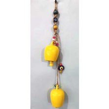 NAZAR 2li Sarkıt Seramik Çan Dekoratif Bahçe Balkon Duvar Süsü 47 cm