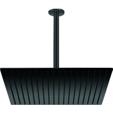 Gpd Ankastre Duş Başlığı Kare Slim Metal 40X40 cm Siyah ADS23-S