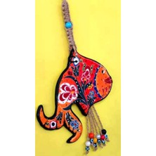 NAZAR Orta Boy Çini Işlemeli Balık Dekoratif Duvar Balkon Süsü 32CM