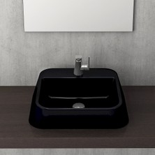 Bocchı Fırenze Batarya Banklı Çanak Lavabo - Parlak Siyah