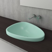 Bocchı Etna Tezgah Üstü Lavabo  58 cm - Mat Mint Yeşil