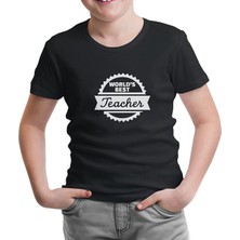 Lord T-Shirt LordT-Shirt T-Shirt World's Best Teacher Öğretmenler Günü Siyah Çocuk Tshirt