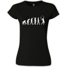 Lord T-Shirt LordT-Shirt T-Shirt Tenis Player Evolution Siyah Bayan Tshirt