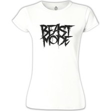 Lord T-Shirt LordT-Shirt T-Shirt Bodybuilding - Beast Mode Beyaz Bayan Tshirt