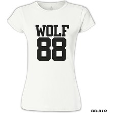 Lord T-Shirt LordT-Shirt Exo - Wolf 88 Beyaz Bayan Tshirt