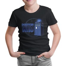 Lord T-Shirt LordT-Shirt Doctor Who - Phone Box Siyah Çocuk Tshirt