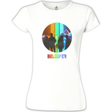 Lord T-Shirt LordT-Shirt Imagine Dragons - Believer Beyaz Bayan Tshirt