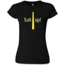 Lord T-Shirt LordT-Shirt T-Shirt How I Met Your Mother - Suit Up Siyah Bayan Tshirt