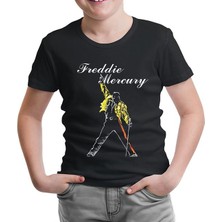 Lord T-Shirt LordT-Shirt Freddie Mercury - King Of Queen Siyah Çocuk Tshirt
