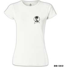 Lord T-Shirt LordT-Shirt Atatürk - Logo Göğüs Beyaz Bayan Tshirt