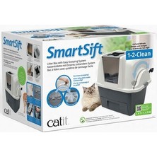 Catit Smart Sift Otomatik Kedi Tuvalet Kabı Gri Beyaz 66X48X63