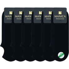 MANICA Erkek Bambu Sneaker Çorap 6 Çift - Siyah