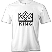 Lord T-Shirt LordT-Shirt King And Queen - King Beyaz Erkek Tshirt