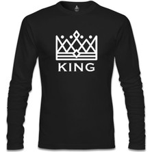 Lord T-Shirt LordT-Shirt King And Queen - King Siyah Erkek Sweatshirt