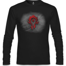 Lord T-Shirt LordT-Shirt World Of Warcraft - Horde Logo Siyah Erkek Sweatshirt