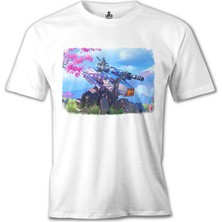 Lord T-Shirt LordT-Shirt Overwatch - Genji Beyaz Erkek Tshirt