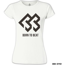 Lord T-Shirt LordT-Shirt Born To Beat - Logo Beyaz Bayan Tshirt