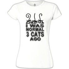 Lord T-Shirt LordT-Shirt Normal 3 Cats Ago Beyaz Bayan Tshirt