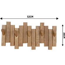 Mavienerji Ahşap Duvar Kapı Askısı Elbise Askılık Piyano Model 5 Askılı Yuvarlak