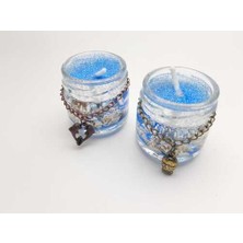 Be Beauty Deniz Mavisi Renginde Kavanoz Mum (2 Adet)