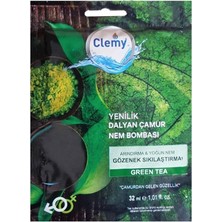 Clemly Green Tea 32 ml Dalyan Çamur Yüz Maskesi Gözenek Sıkılaştırıcı Etki Tüm Cilt Tipleri İçin