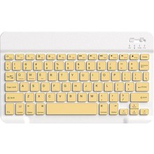 Bluetooth 10 Inç Klavye Tablet Laptop Masaüstü Bilgisayar Notebook Sarı