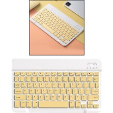 Bluetooth 10 Inç Klavye Tablet Laptop Masaüstü Bilgisayar Notebook Sarı