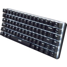 Ajazz Beyaz Arkadan Aydınlatmalı Mekanik Oyun Klavye Siyah Anahtarları Mini 82 Tuşları Siyah Anahtarlar-Siyah-Beyaz Işık