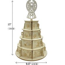 Ahşap Advent Takvim Noel Köy Dekorasyon Çekmeceli Kek Şekli Melek(Yurt Dışından)