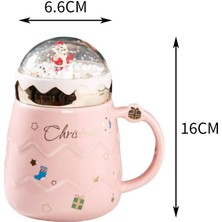 401-500 ml Seramik Kahve Kupa Noel Baba Süt Kupası Teacup Noel Yetişkinler Hediyeler Pembe