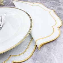 Weare2 Gold Altın Renkli Çift Sargı Nakışlı 2'li Amerikan Servis
