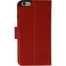 Nevarium iPhone 6 Kılıf Kapaklı Cüzdan Standlı Deri - Kırmızı