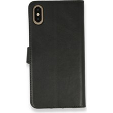 Nevarium iPhone x Kılıf Kapaklı Cüzdan Standlı Deri - Siyah
