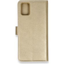 Nevarium Samsung Galaxy A51 Kılıf Kapaklı Cüzdan Standlı Deri - Gold