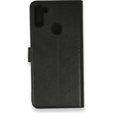 Nevarium Samsung Galaxy M11 Kılıf Kapaklı Cüzdan Standlı Deri - Siyah
