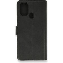 Nevarium Samsung Galaxy M31 Kılıf Kapaklı Cüzdan Standlı Deri - Siyah