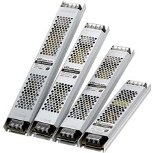 Ucuz Geldi Ultra Slim 12.5 Amper Sessiz Şerit LED Trafosu Alüminyum Kasa 12V LED Trafo Adaptör