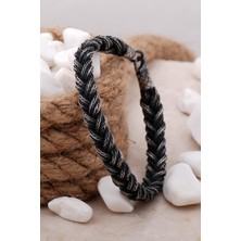 Sümer Telkari Kazaziye Işlemeli 21 cm Örgü Gümüş Erkek Bileklik 3886